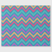 Farbige Retro Zickzack Blue Pink Orange Lila Geschenkpapier (Flach)