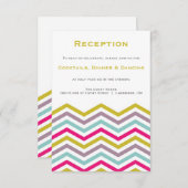 Farbige Retro-Zickzack Muster-Empfang-Karte Begleitkarte (Vorne/Hinten)