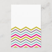 Farbige Retro-Zickzack Muster-Empfang-Karte Begleitkarte (Rückseite)