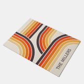 Farbige Retrobögen und -linien Fußmatte (Schrägansicht)