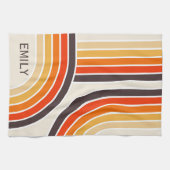 Farbige Retrobögen und -linien Geschirrtuch (Horizontal)