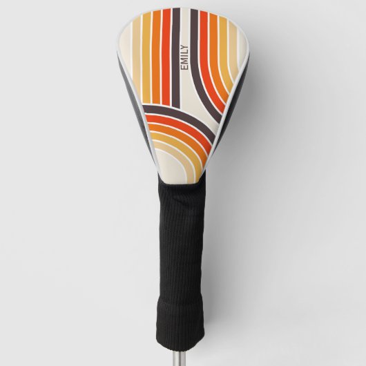 Farbige Retrobögen und -linien Golf Headcover (Vorderseite)