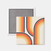 Farbige Retrobögen und -linien Magnet (Vorderseite/Rückseite)