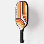 Farbige Retrobögen und -linien Pickleball Schläger (Links)