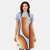 Farbige Retrobögen und -linien Schürze (Getragen)