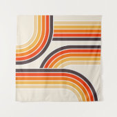Farbige Retrobögen und -linien Wandteppich (Vorderseite (Horizontal))