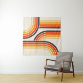 Farbige Retrobögen und -linien Wandteppich (Beispiel (Horizontal))