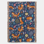 Farbige Retrofüchse und Blume Decke (Vorderseite Vertikal)