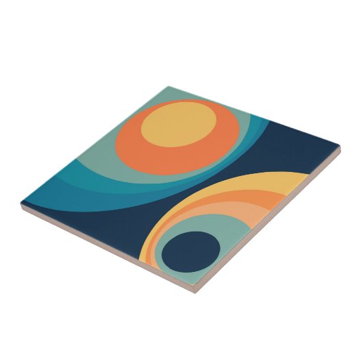 Farbige Retrokreise Fliese (Seite)