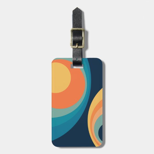Farbige Retrokreise Gepäckanhänger (Vorderseite vertikal)