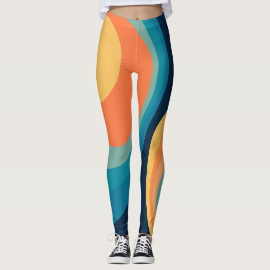 Farbige Retrokreise Leggings (Vorderseite)