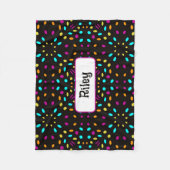 Farbige Retropunkte 80er inspiriert schwarz Fleecedecke (Vorderseite)