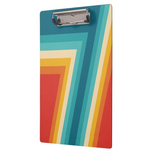 Farbige Retrostreifen - 70er 80er Design Klemmbrett (Links)