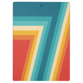 Farbige Retrostreifen - 70er 80er Design Klemmbrett (Rückseite)