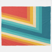 Farbige Retrostreifen - 70er, 80er Fleecedecke (Vorderseite (Horizontal))