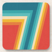 Farbige Retrostreifen - 70er, 80er Getränkeuntersetzer (Vorderseite)