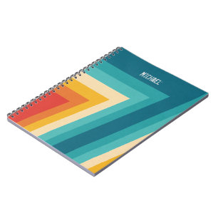 Farbige Retrostreifen - 70er, 80er Notizblock