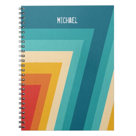 Farbige Retrostreifen - 70er, 80er Notizblock (Vorderseite)
