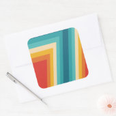 Farbige Retrostreifen - 70er, 80er Quadratischer Aufkleber (Umschlag)