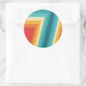 Farbige Retrostreifen - 70er, 80er Runder Aufkleber (Tasche)