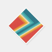 Farbige Retrostreifen - 70er, 80er Serviette (Ecke)