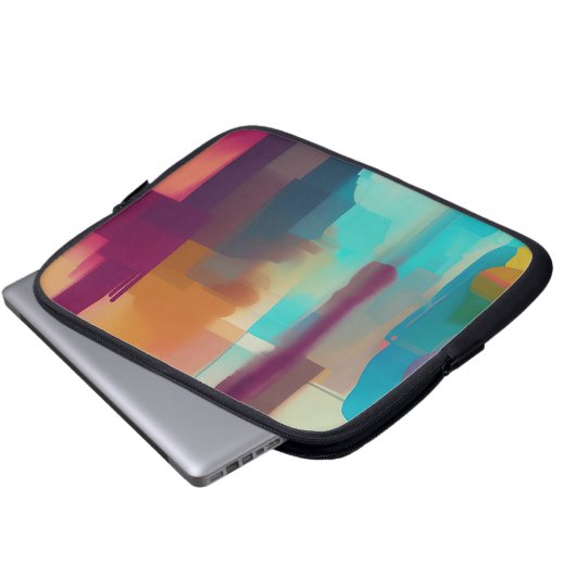 Farbige Retrotonmischung Laptopschutzhülle (Vorne Knopf)