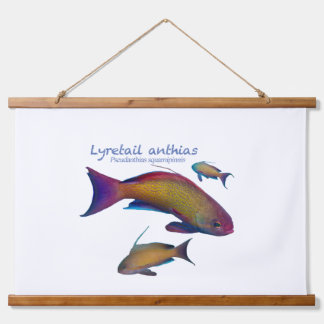 farbige Riff-Fische Wandteppich Mit Holzrahmen