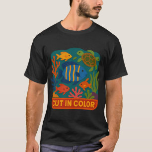 Farbige Riff Quadrat Aufnahme T-Shirt
