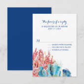 Farbige Riffe | Hochzeit RSVP Karte (Vorne/Hinten)