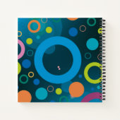 Farbige Ringe Monogramm Personalisiert BLAU Notizblock (Rückseite)