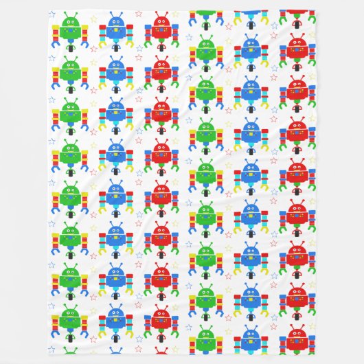 Farbige Roboter Kids Duvet Cover Fleecedecke (Vorderseite)
