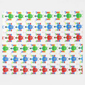 Farbige Roboter Kids Duvet Cover Fleecedecke (Vorderseite (Horizontal))