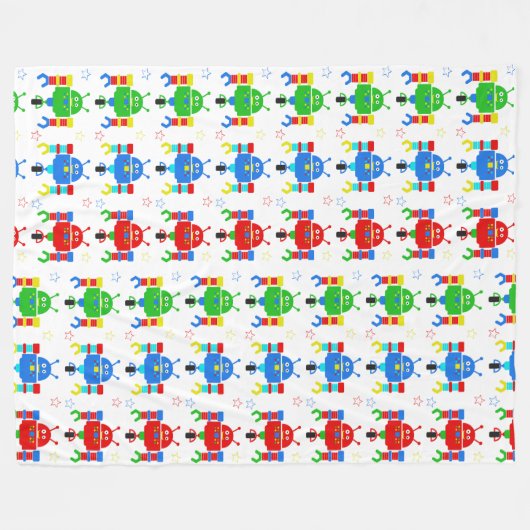 Farbige Roboter Kids Duvet Cover Fleecedecke (Vorderseite (Horizontal))