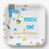 Farbige Rock Climbing Party Papierplatte Pappteller (Vorderseite)