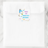 Farbige Rock Climbing Party Papierplatte Quadratischer Aufkleber (Tasche)