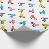Farbige Roller-Skate Design Wrapping Paper Geschenkpapier (Ecke)