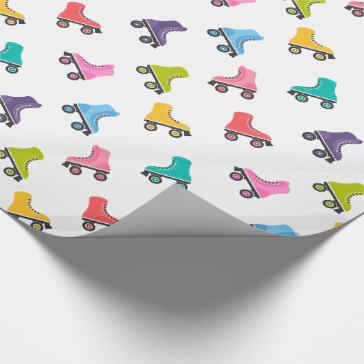 Farbige Roller-Skate Design Wrapping Paper Geschenkpapier (Ecke)