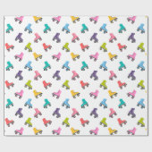 Farbige Roller-Skate Design Wrapping Paper Geschenkpapier (Flach)