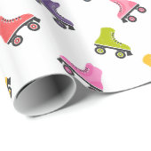 Farbige Roller-Skate Design Wrapping Paper Geschenkpapier (Rolleneckpunkt)