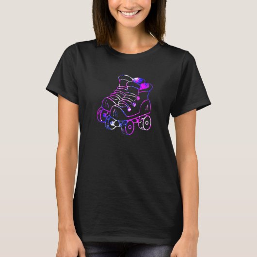 Farbige Rollschuh Kunst T-Shirt (Vorderseite)