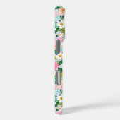 Farbige rosa Blumen-Garten-Monogramm Case-Mate iPhone Hülle (Rückseite / Rechts)
