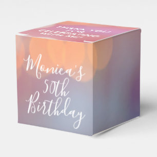 Farbige rosa Bokeh-Lichter Danke 2" Party Geschenkschachtel