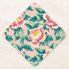 Farbige rosa Chinoiserie-Blumen-Papier-Serviette Untersetzer