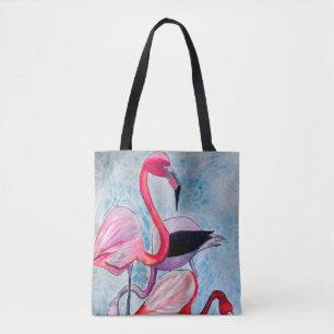 Farbige rosa Flamingo-Wasserfarbenkunst Tasche