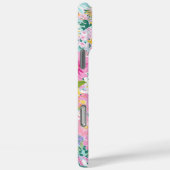 Farbige rosa Garten-Monogramm Case-Mate iPhone Hülle (Rückseite / Rechts)