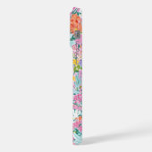 Farbige rosa Garten-Monogramm iPhone Hülle (Linke Seite)
