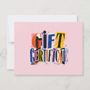 Farbige rosa Geschäftsgeschenkgutschein