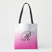 Farbige, rosa Ombre über einer Farbe mit Monogramm Tasche (Vorderseite)