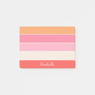 Farbige, rosa, orange Personalisierte Farbstreifen Post-it Klebezettel