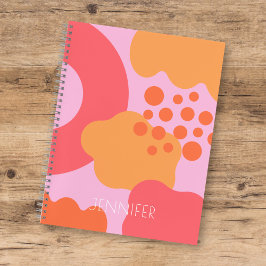 Farbige rosa orangefarbene Bio Formen mit Namen Notizblock